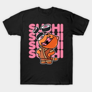 Cat Sushi Nigiri Kawaii Neko Anime Japanese product T-Shirt